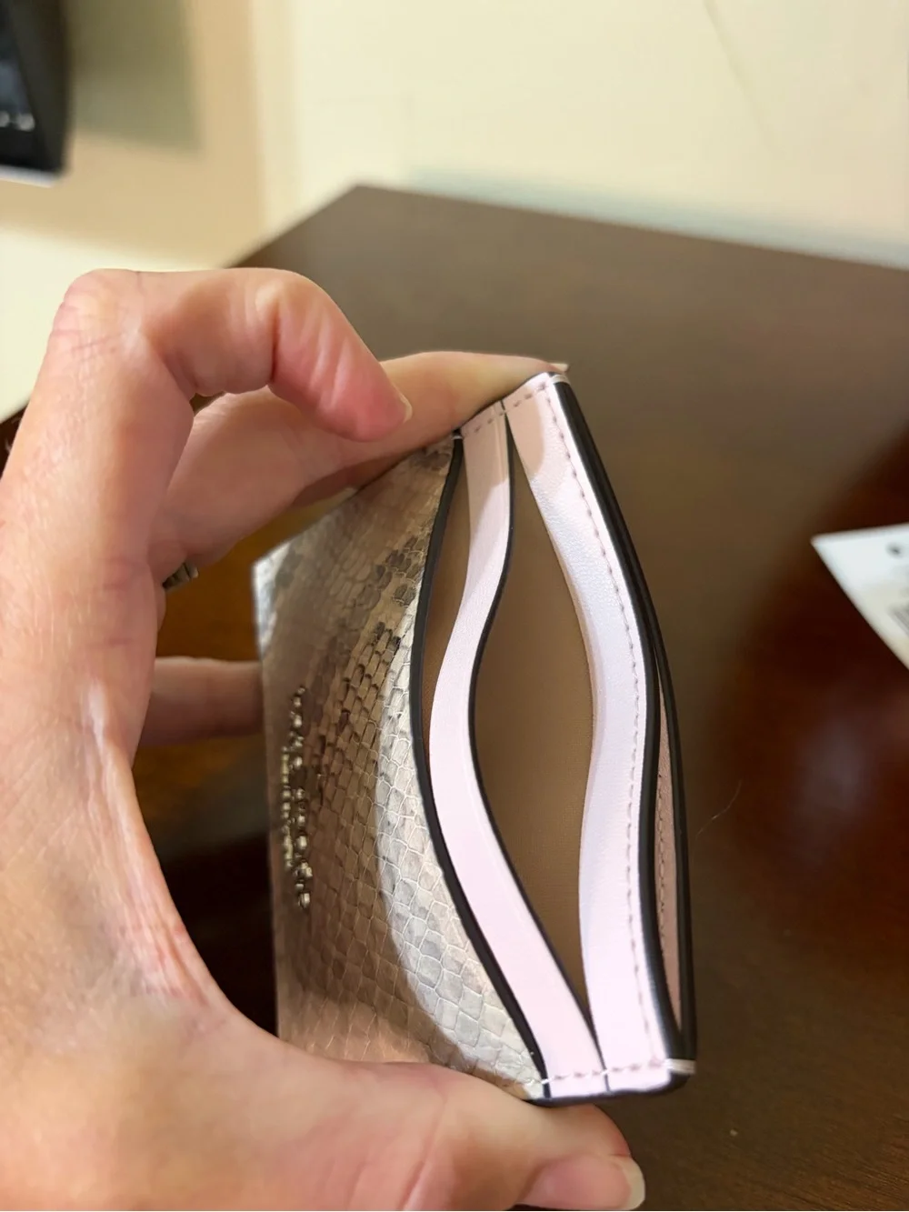 kate spade Pink Snake Small Slim Card Holder